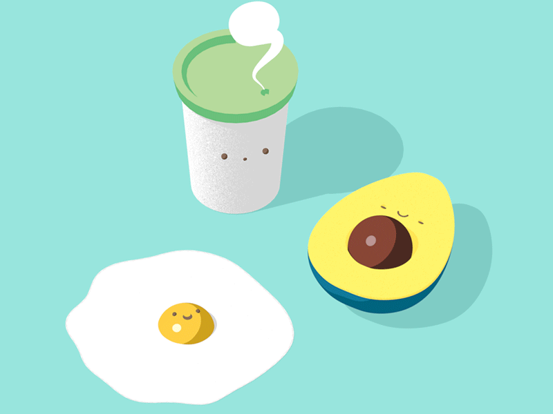 Breakfast buddies by Miguelgarest on Dribbble