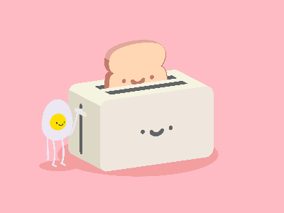 Toaster And Egg c4d character egg kawaii toast toaster