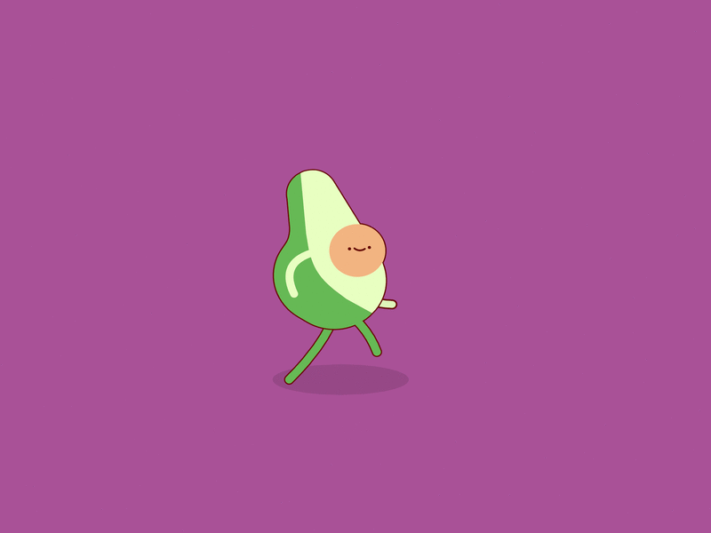 Avocado run avocado avokado c4d kawaii knife knives run running