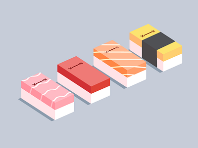 Nigiri 🍣🍣🍣 illustration kawaii nigiri sushi vector