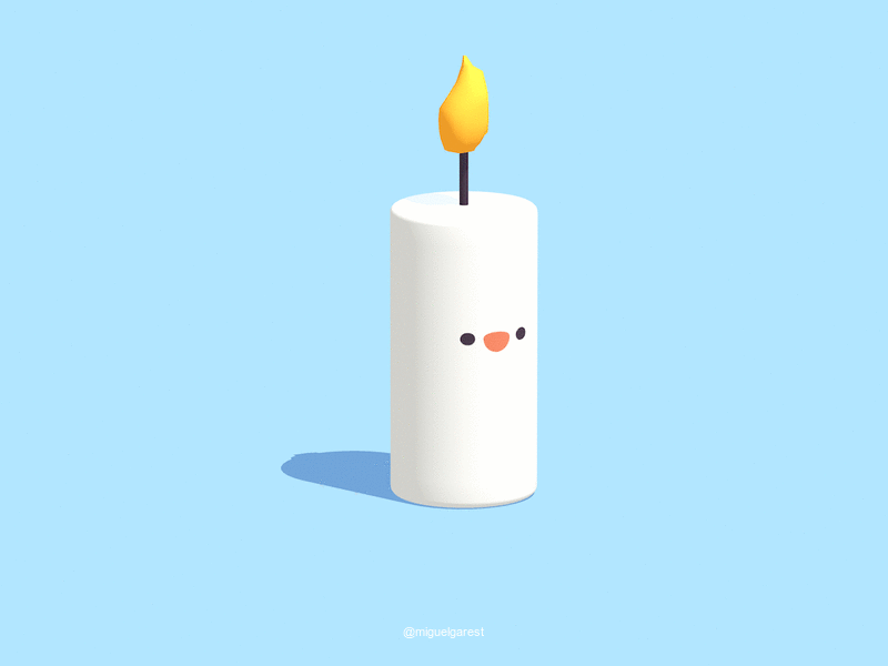 🔥🌬 blow c4d candle fire kawaii light