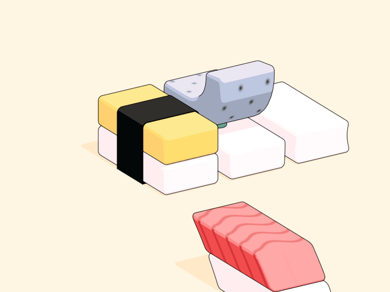 Nigiri race cinema 4d fish kawaii nigiri sketch and toon sushi