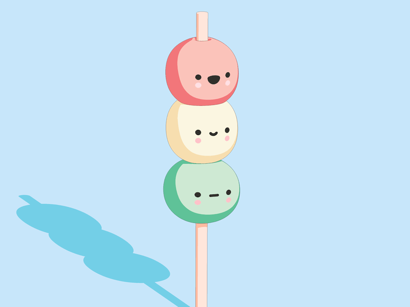 Dango 🍡 animation c4d cinema 4d colors dango japan kawaii rainbow sketch and toon tamago wagashi