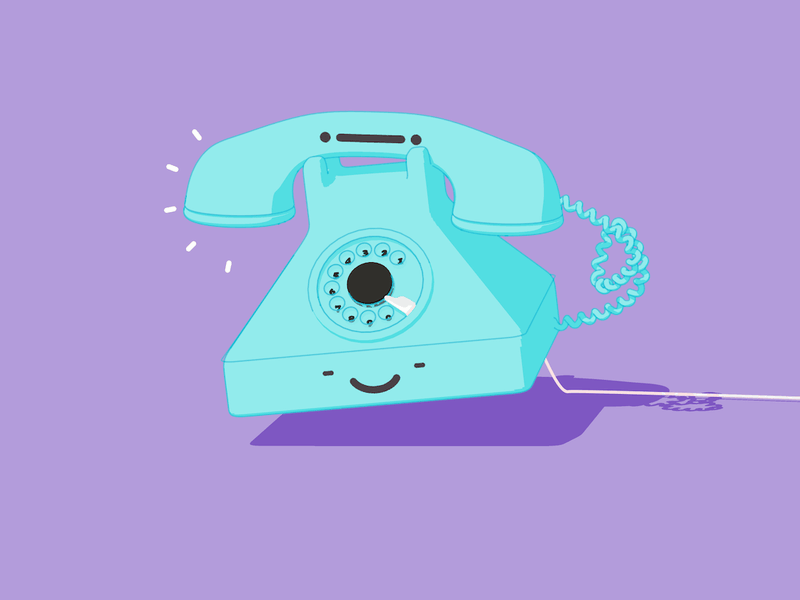 Telephone ☎ animation c4d kawaii phone retro sketch and toon telephone vintage