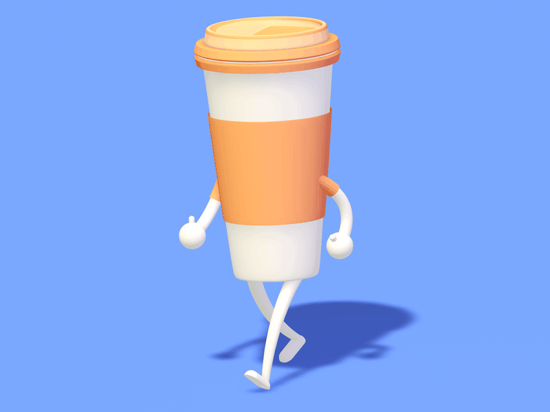 Walking coffee cup ☕ by Miguelgarest on Dribbble