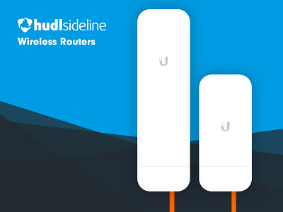 Hudl Sideline Wireless Routers angles blue hardware illustrator routers sideline vector