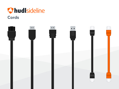 Hudl Sideline Cords angles cords grey hardware illustrator sideline vector