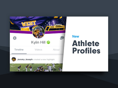 Hudl Athlete Profiles athlete card football hudl overlay profile shadow sports team