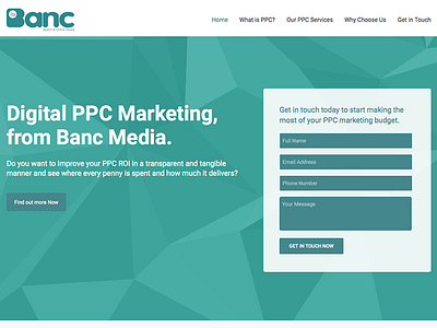 Banc Media - Landing Page Concept