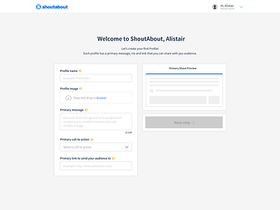 Onboarding account button navigation onboarding setup ui ux welcome