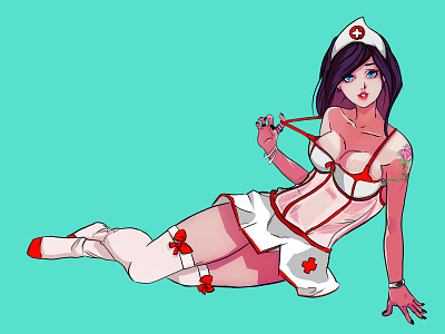 Anime Nurse anime artwork cel shading character character art character design concept design game art girl illustration indie game manga sexy video game