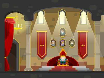 In the hall of the king adobe animatecc animated art asset background environment fantasy flash animation flash card game illustrator indie king level medieval vector