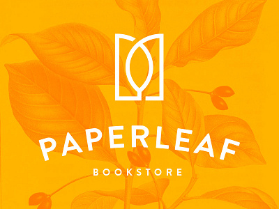 Logo for Paperleaf Bookstore books bookstore brand branding identity leafs line line craft logo rebrand visual language wordmark