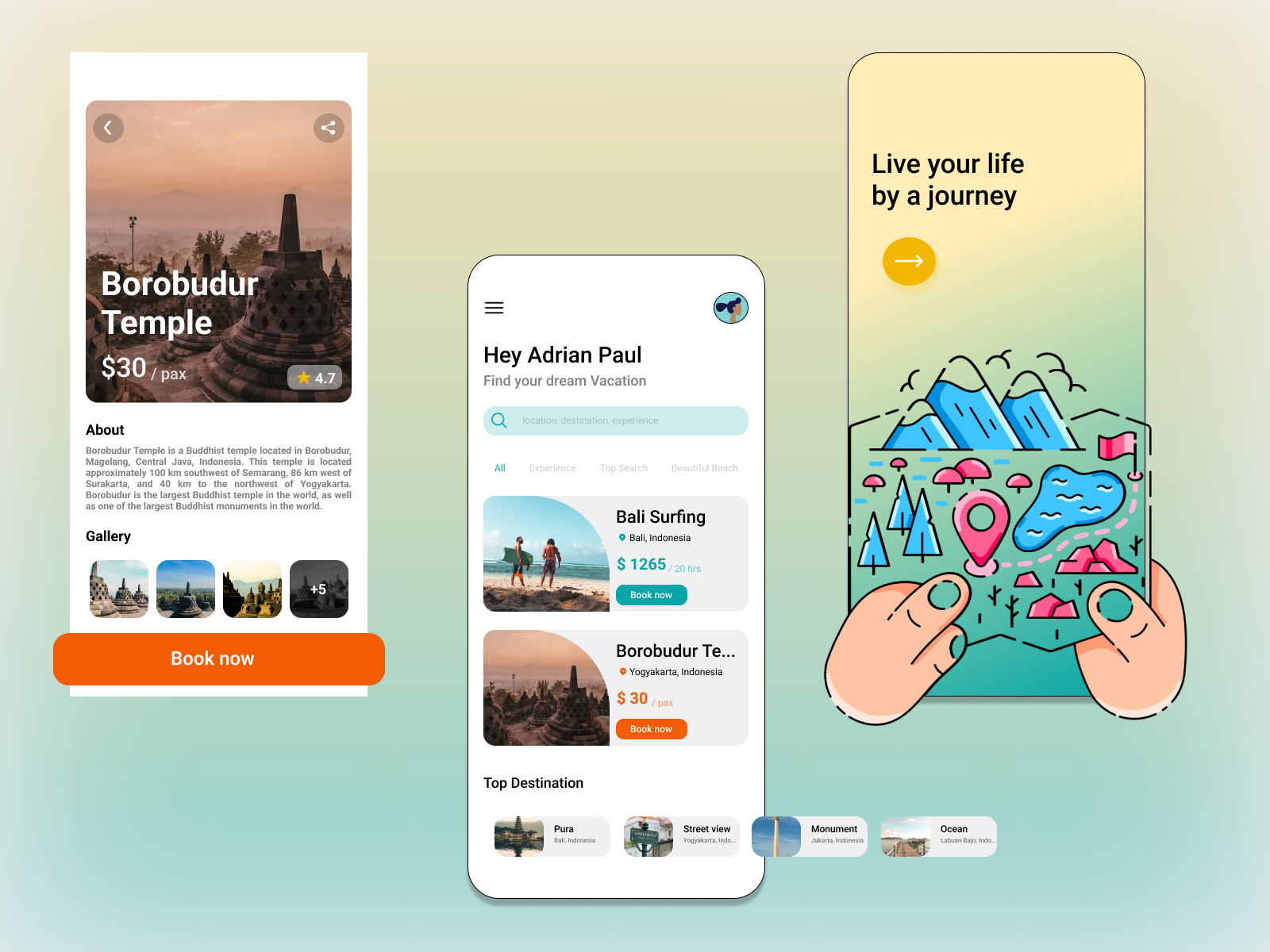 Travel Inspiration Design | Mobile Apps by Galih Rakasiwi on Dribbble