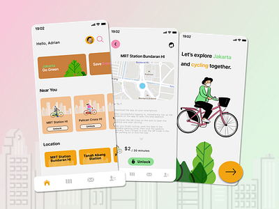 Smartcity Rent Bike app design indonesia jakarta smartcity ui ux