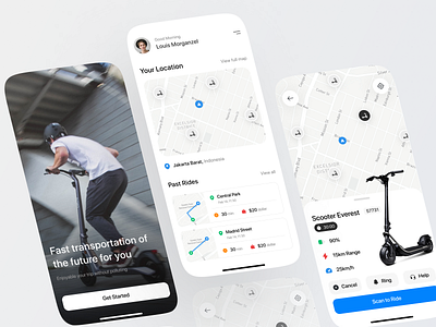 Flash - Scooter Rent App app design graphic design mobile rent scooter ui ux