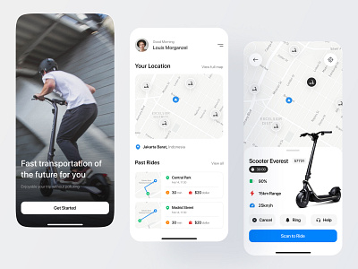 Flash - Scooter Rent App app design graphic design mobile rent scooter ui ux website