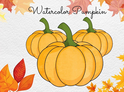 Watercolor Pumpkin Design christmas design illustration llustration vector pumpkin illustration vector