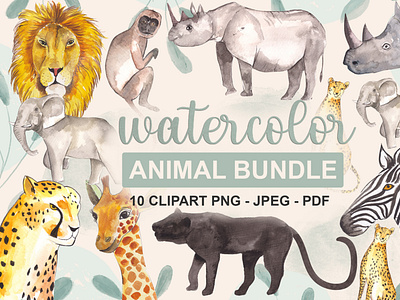 Watercolor Animal Bundle forest clipart illustration llustration vector pumpkin illustration vector watercolor deer