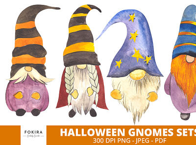 Halloween Gnomes Sets halloween illustration llustration vector pumpkin illustration vector