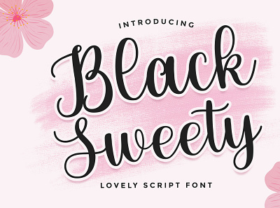 Black Sweety - Lovely Script Font farmhouse watercolor font