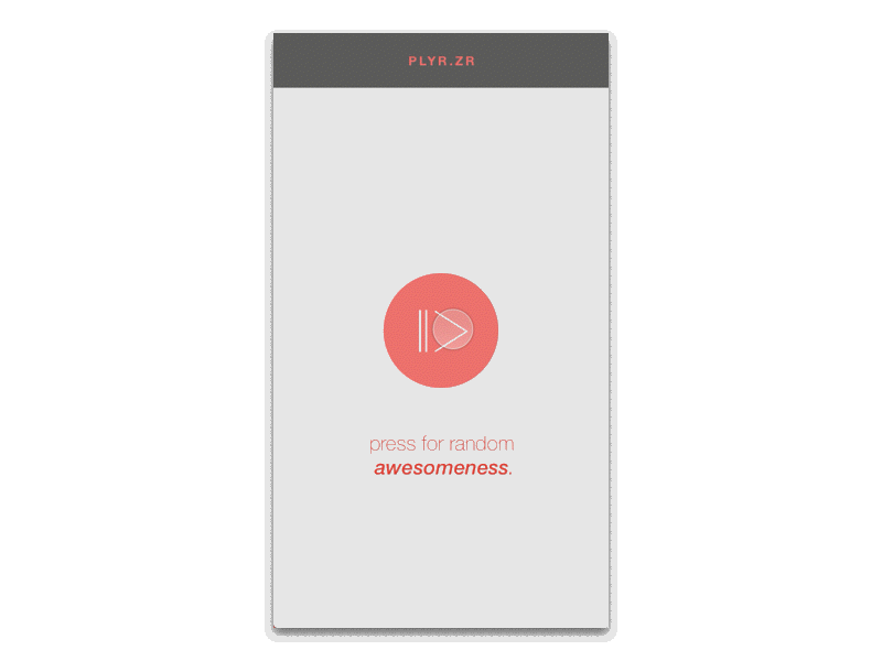 Plyr.zr - app concept app interaction music open player ui ux