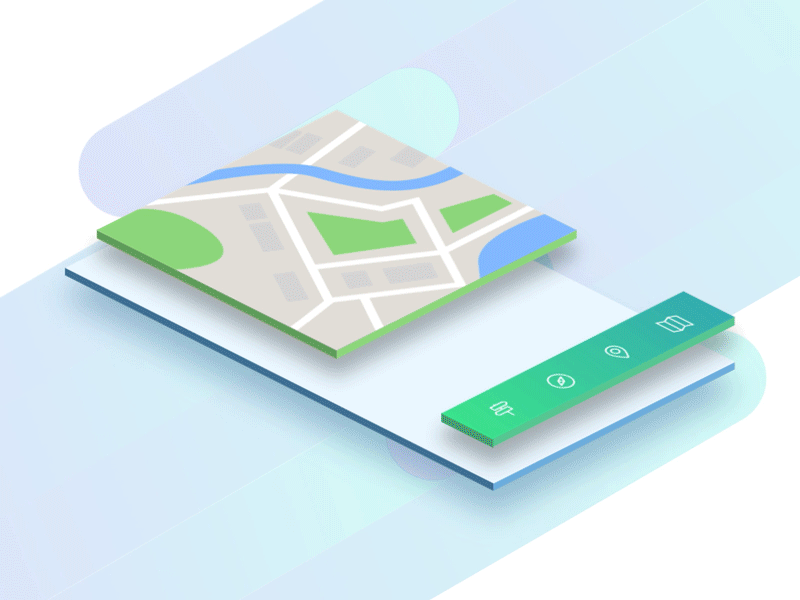 Isometric map application animation isometric map motion pin simple tourism