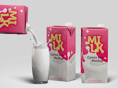 Milk Carton Box Mockup box design milk bag milk carton milk mockup milk packaging packaging design template