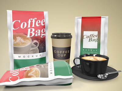 Coffee Bag Mockup beverage coffee bag packaging product