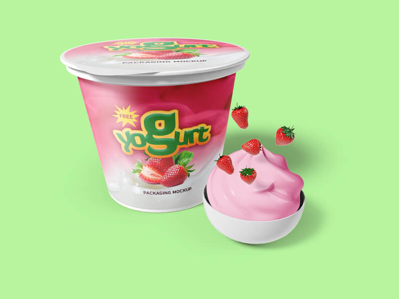 Download Yogurt Packaging Mockup by Vectogravic Design on Dribbble