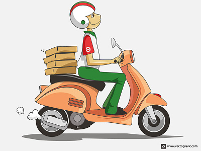 Vector Delivery Scooter Illustration