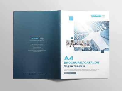 Multipurpose A4 Brochure Catalog Design Template a4 blue booklet brochure catalog cyan design template