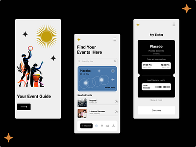 Event App design designinspiration dribble graphicdesign illustration mobile mobiledesign ui uidesign ux vector