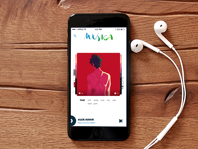 Minimal 8tracks Player 8tracks app audio ios iphone music player