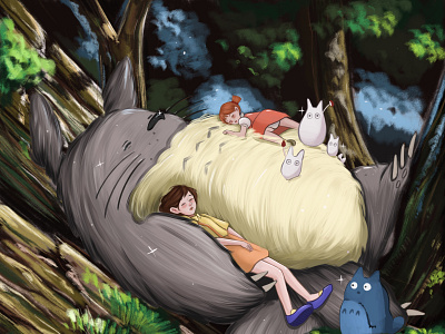 My Neighbor Totoro character design illustration procreate vector