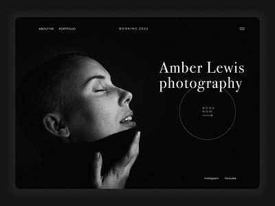 Photographer Portfolio Website Concept dark theme home page homepage landing page photo photographer photography portfolio ui web design website