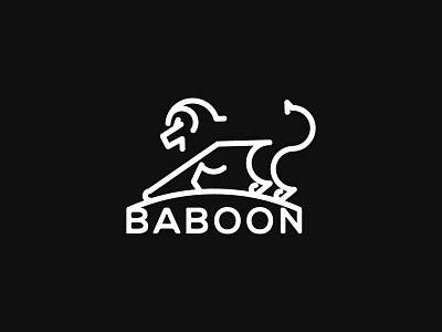 Baboon animal baboon line logo monkey simple