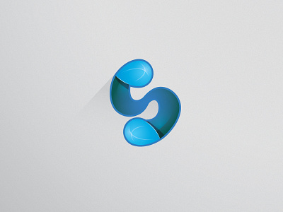 S drop gradient letter logo s