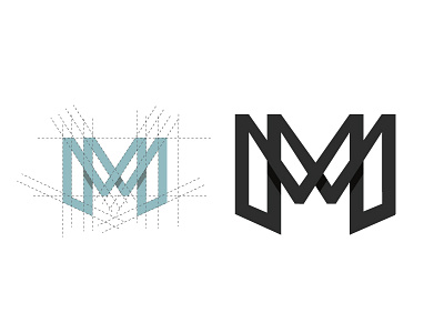 MM geometric logo monochromatic monogram