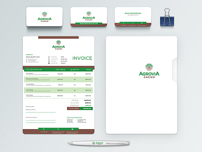 Agrovia Stationery branding cacao logo stationery