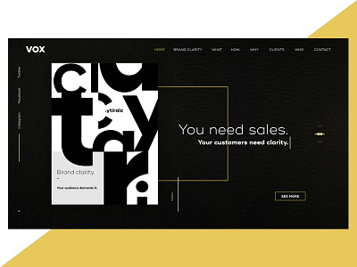 Vox Home Page agency branding clarity landing marketing message page typography