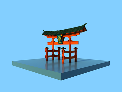 Torii Shrine magicavoxel torii voxel art voxels