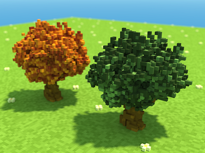 voxel trees magiavoxel voxelart voxels