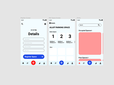 Park It/ Parking App UI Wireframe