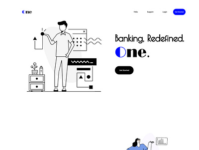 One Finance Landing Page branding design ui ux web webdesign wireframe