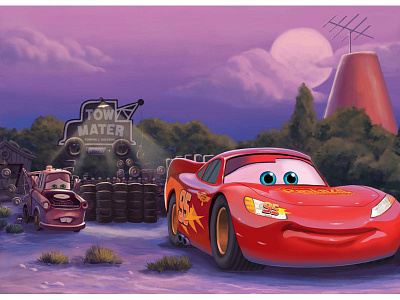 Cars illustration childrens book disney illustration