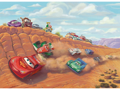 Cars illustration childrens book disney illustration