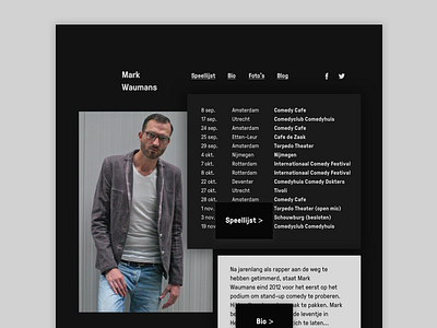 Mark Waumans website content dark theme ui ux visual design web website