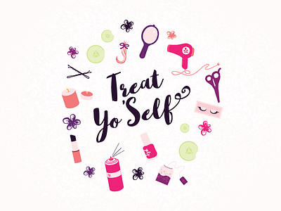Treat Yo' Self beauty cute pink salon script spa treat
