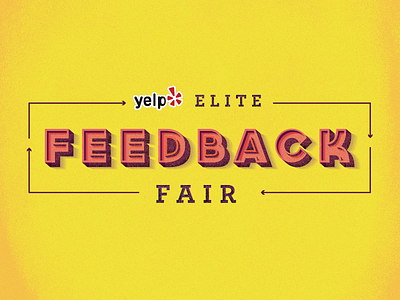 Elite Feedback Fair 3d typography yellow